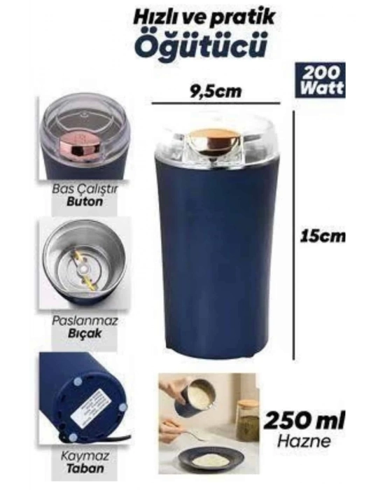 ® Dayanıklı Paslanmaz Çelik Kolay Kullanım Kahve Ve Baharat Öğütücü