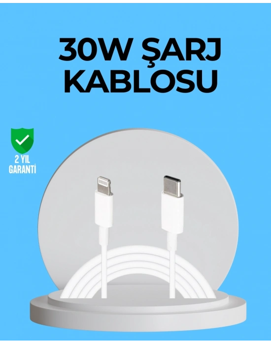 ® Dayanıklı TPE Lightning Kablo – 30W Hızlı Şarj ve Veri Transferi