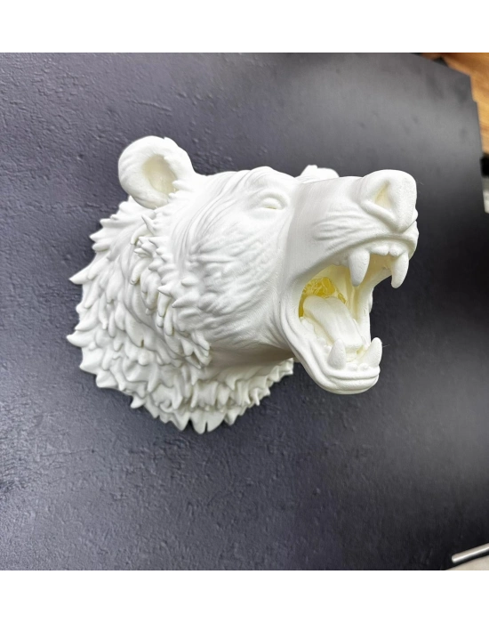 ® Dekoratif Beyaz Ayı Duvar Heykeli Asılabilir Hediyelik 25x19 cm