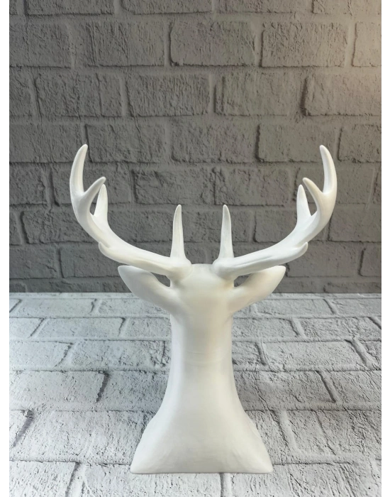 ® Dekoratif Beyaz Geyik Biblo Salon ve Raf Dekoru