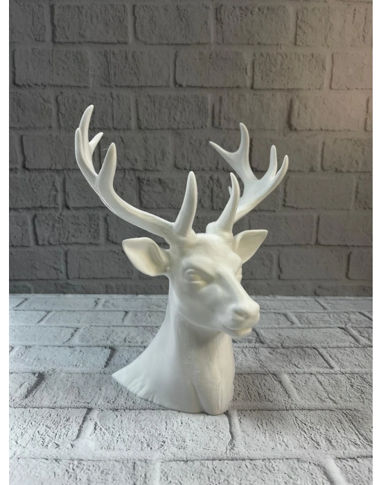® Dekoratif Beyaz Geyik Biblo Salon ve Raf Dekoru