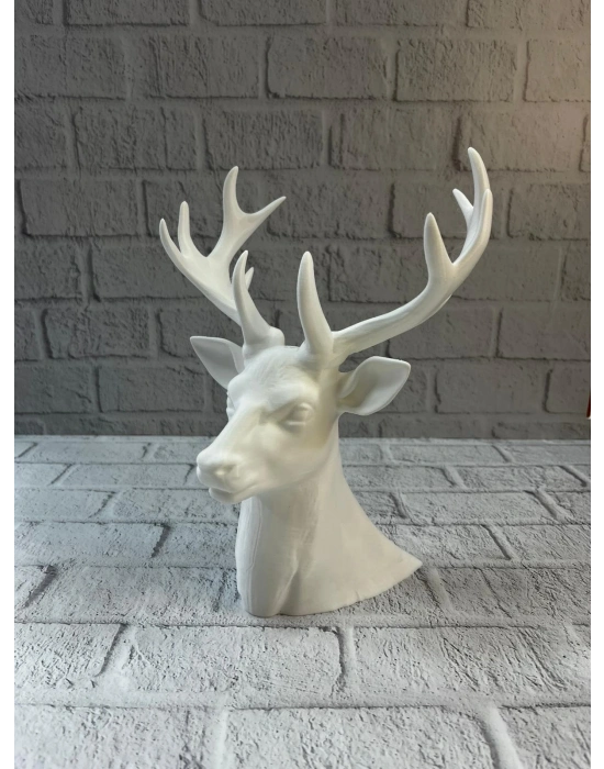 ® Dekoratif Beyaz Geyik Biblo Salon ve Raf Dekoru