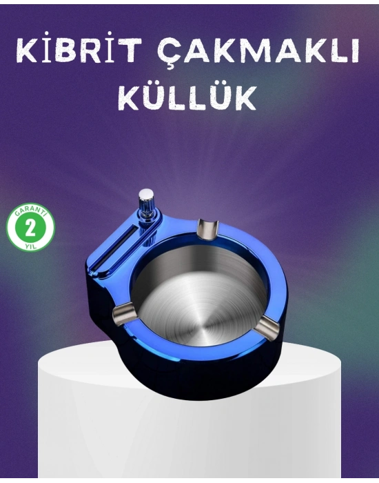 ® Dekoratif Çakmaklı Küllük Kolay Temizlenebilir Metal