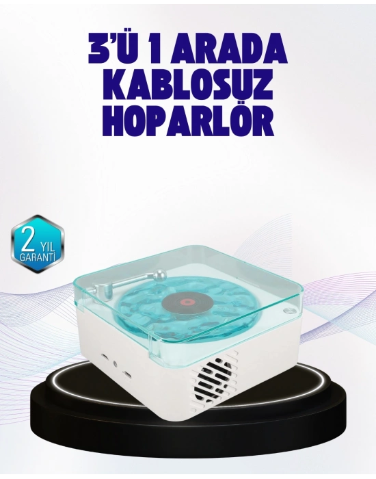 ® Dekoratif Gece Işıklı Bluetooth Hoparlör – Zaman ve Pil Ekranlı