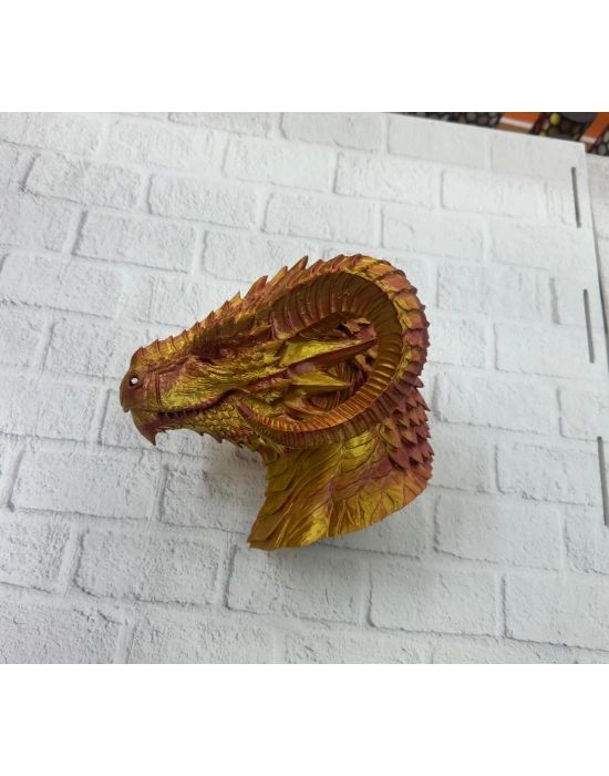 ® Dekoratif Gold Ejderha Heykeli Koleksiyonluk Fantastik Tasarım