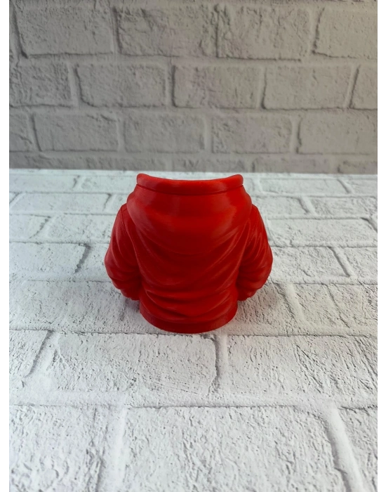 ® Dekoratif Kırmızı Hoodie Kalemlik 10x10 cm