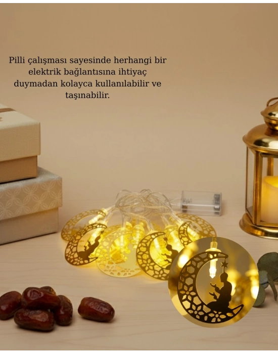 Dekoratif Ramazan Ay Işığı Secde Eden Adam Figürlü