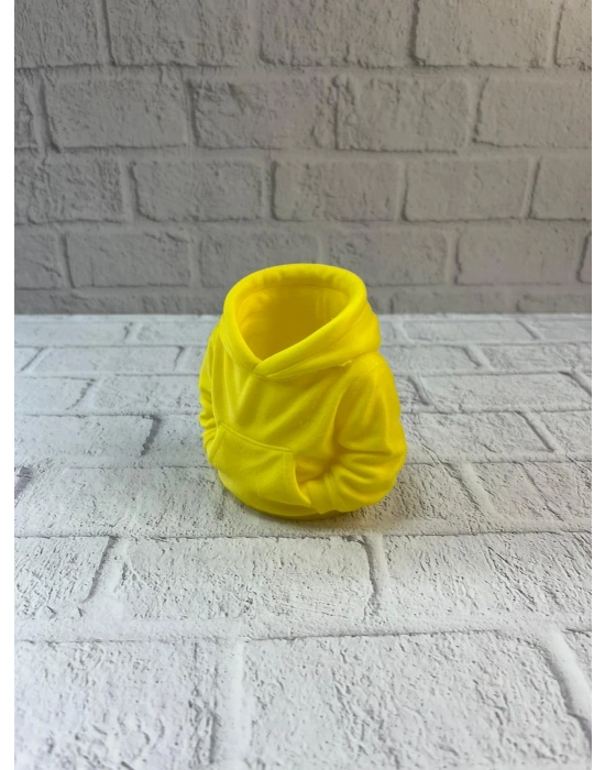 ® Dekoratif Sarı Hoodie Kalemlik 10x10 cm