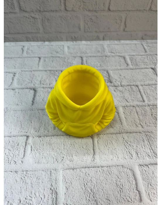 ® Dekoratif Sarı Hoodie Kalemlik 10x10 cm