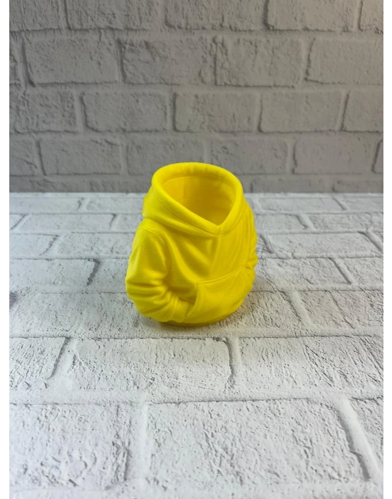 ® Dekoratif Sarı Hoodie Kalemlik 10x10 cm