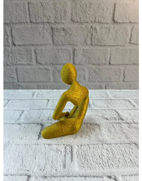 ® Dekoratif Sarı İnsan Figürü Modern Masa ve Raf Süsü