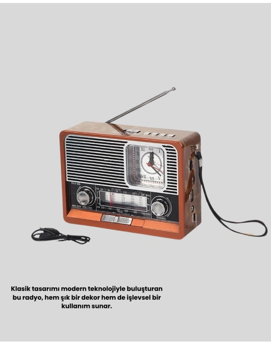 ® Dekoratif Vintage Radyo – Klasik Görünüm, Modern Fonksiyon ve Uzun Ömürlü Kullanım