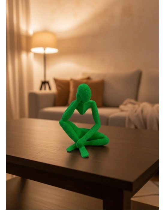® Dekoratif Yeşil İnsan Figürü Modern Masa ve Raf Süsü