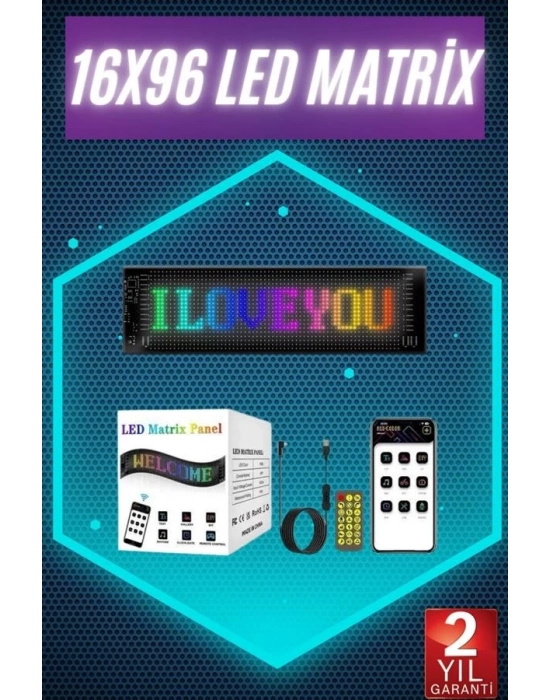 ® Digital Araba Yazısı Ekran Matrix En Büyük Boy Matrix LED Panel 19*96 pıxel