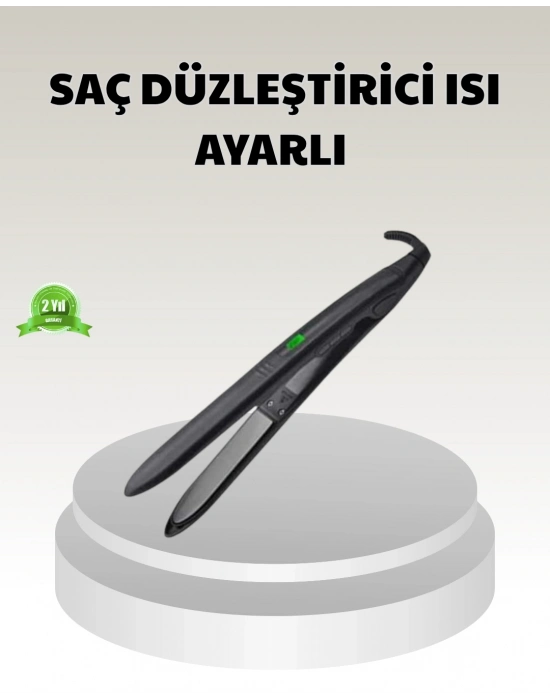 ® Dijital Ekranlı Isı Ayarlı Saç Düzleştirici –  Titanyum Plaka, Seyahat Dostu Tasarım