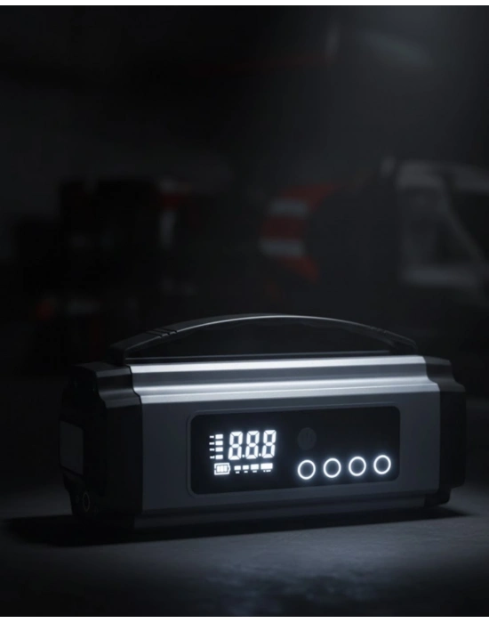 ® Dijital Göstergeli Akü Takviye Cihazı Lastik Şişirme Powerbank ve LED Işık Özellikli