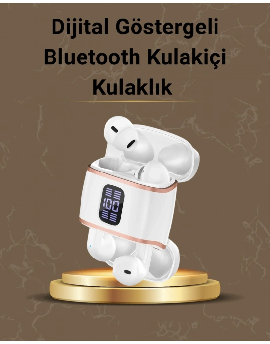 ® Dijital Göstergeli Bluetooth Kulakiçi Kulaklık – 4’lü Paket, Gürültü Engellemeli