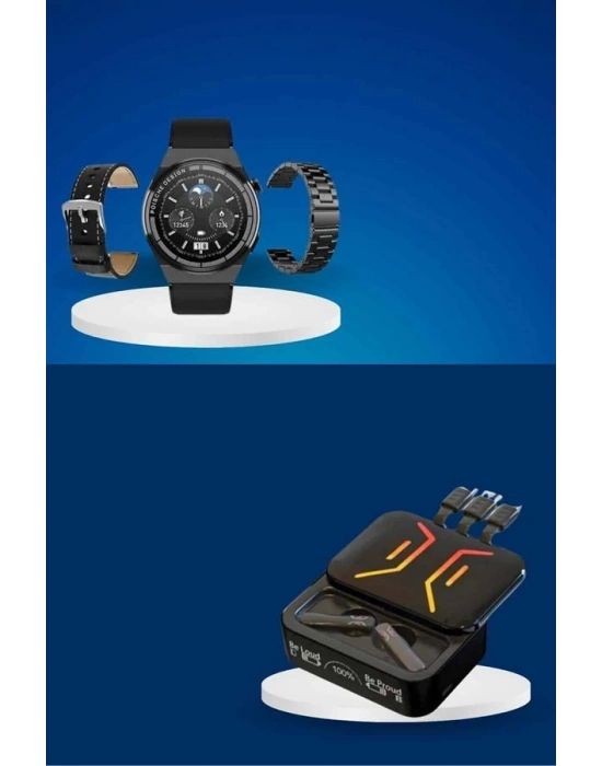 ® Dijital Göstergeli Bluetooth Kulaklık ve Bildirim Görebilen Akıllı Saat Alarm ve Titreşim