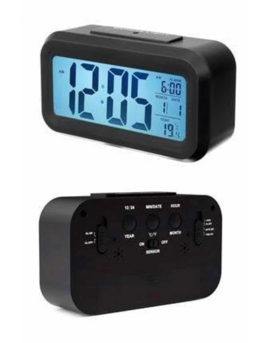 ® Dijital Masa Saati Takvim Çalar Saat Alarmlı Işıklı Led Ekran Pilli