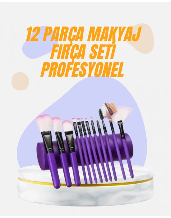 ® Doğal Görünüm Sağlayan Yumuşak Kıllı 12 Parça Makyaj Fırça Seti Günlük ve Profesyonel Kullanıma Uygun