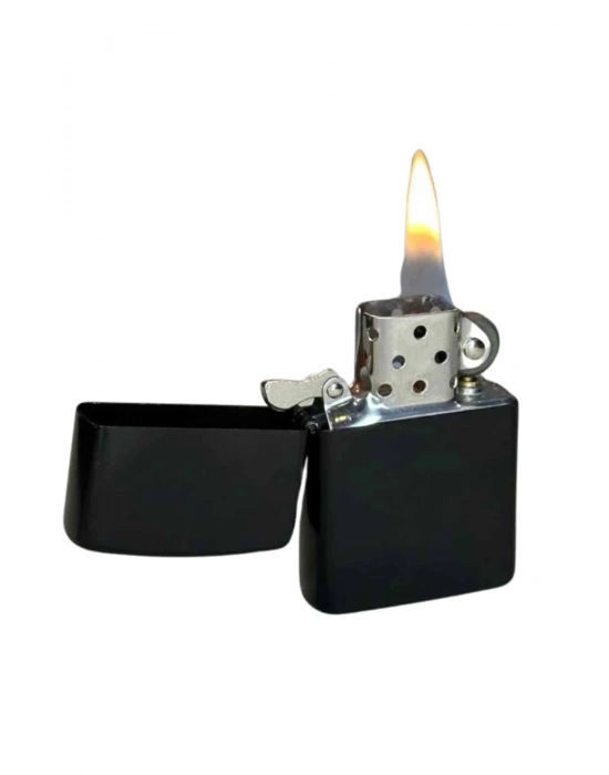 ® Doldurulabilir Siyah Benzinli Çakmak Metalik