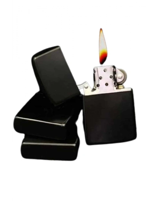 ® Doldurulabilir Siyah Benzinli Çakmak Metalik