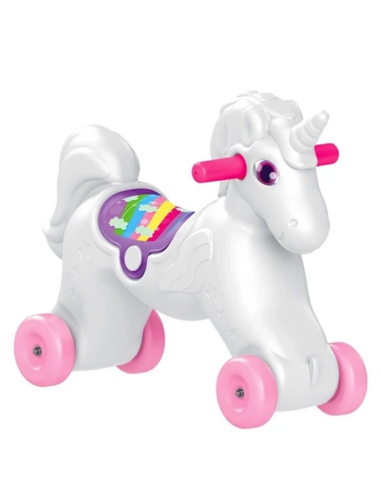 ®  Dolu Unicorn Sallanan Tekerlekli At