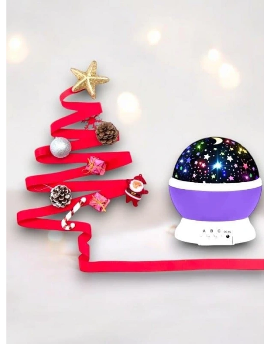 ® Dönen Renkli Gökyüzü Projektörlü Gece Lambası