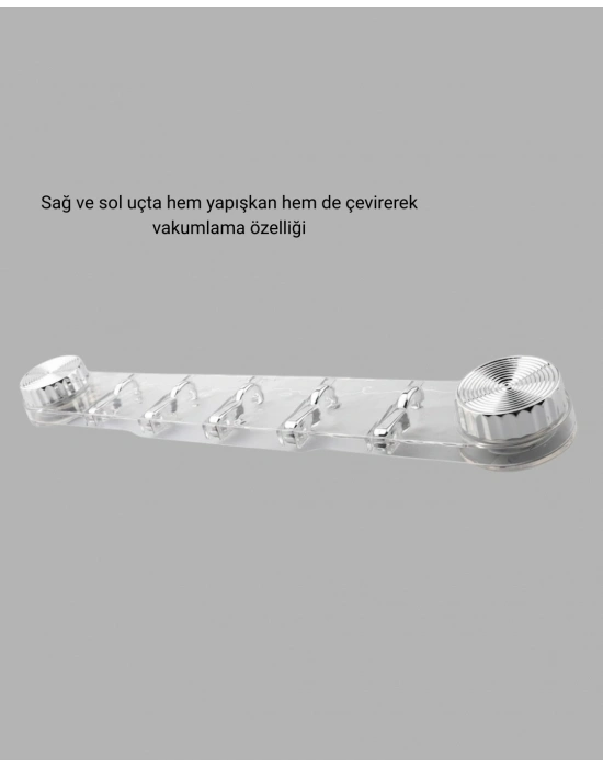 Duvar Tipi Vakumlu Askılık Şeffaf Orta Tasarımlı