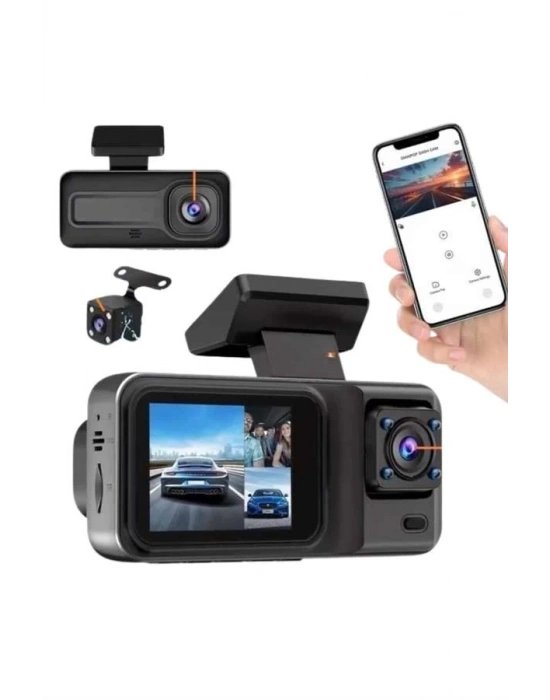 ® DVR Araç İçi Kamera Ön ve İç Kamera 2 İnç Ekranlı Çift Kamera
