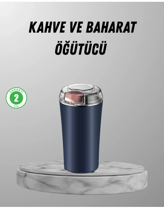 ® Elektrikli Kahve ve Baharat Öğütücü – Güçlü Motor, Paslanmaz Çelik Gövde, Kolay Temizlik