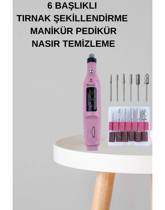 ® Elektrikli Manikür Pedikür Seti İkili Set 17 Parça Tırnak Bakımı Nasır Temizleme Tırnak Şekillendirme