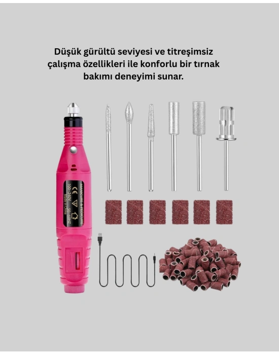 ® Elektrikli Manikür Pedikür Törpü Seti 6 Başlıklı