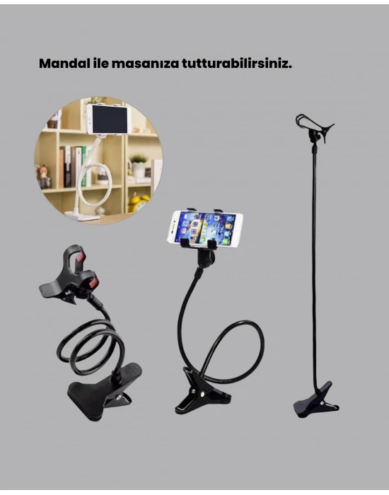 Eller Serbest Kullanım Sağlayan Masaüstü Telefon Tutucu