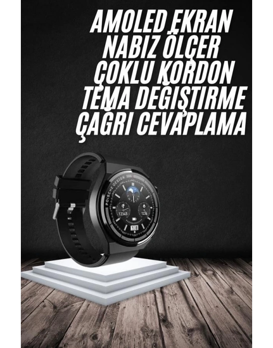 ® En Çok Tercih Edilen Akıllı Saat Amoled Ekran Nabız Sensörü GPS Uyumlu Adımsayar