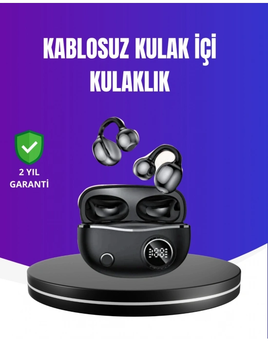 ® Ergonomik Klipsli Kablosuz Kulaklık – 30 Saat Pil ve Dokunmatik Kontrol Özelliği