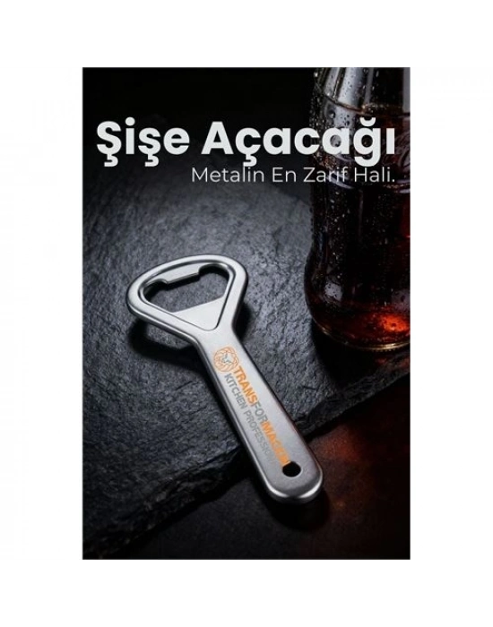 ® Ergonomik Metal Şişe Açacağı - Gazoz, Kola, Bira Kapağı Açıcı