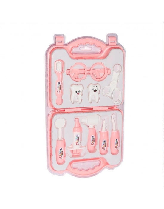 ®  ERN-2039 Çantalı Pembe Dişçi Kız Seti -Heroes Toys
