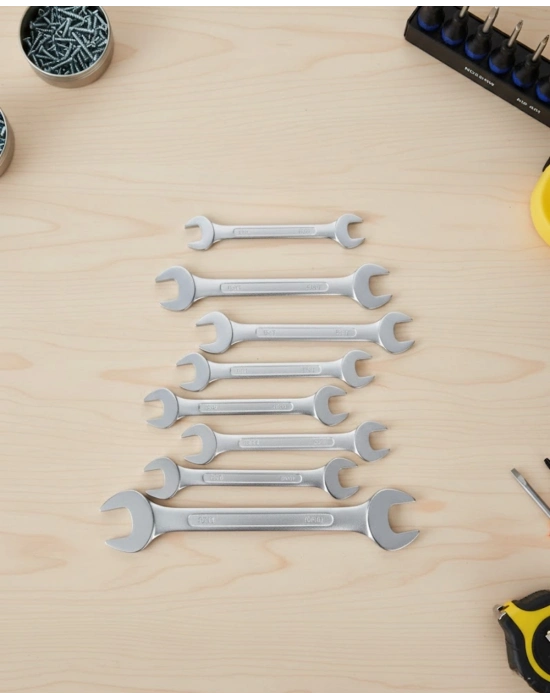 ® Ev ve Atölye Kullanımına Uygun 8li Kombine Anahtar Seti