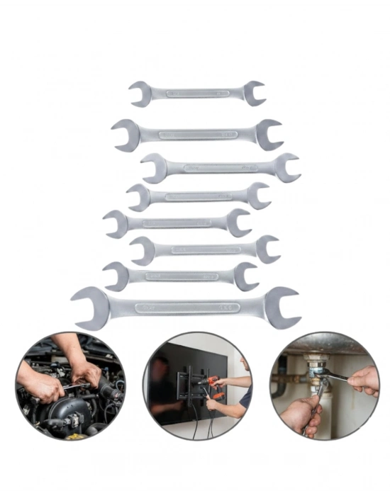 ® Ev ve Atölye Kullanımına Uygun 8li Kombine Anahtar Seti