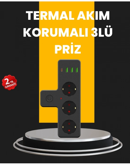 ® Ev ve Ofis İçin Akıllı Çoklu Priz 7 Girişli