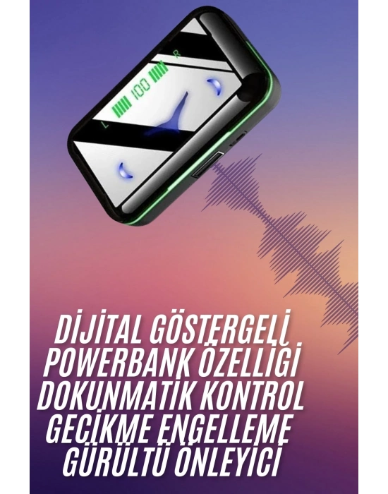 ® Extra Bass Kablosuz Kulaklık Işıklı Bluetooth Kulaklık Powerbank Özellikli