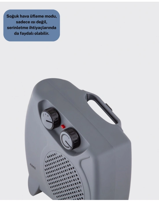 ® Fanlı Elektrikli Isıtıcı Termostatlı Güvenli Yanmaz Plastik Gövde