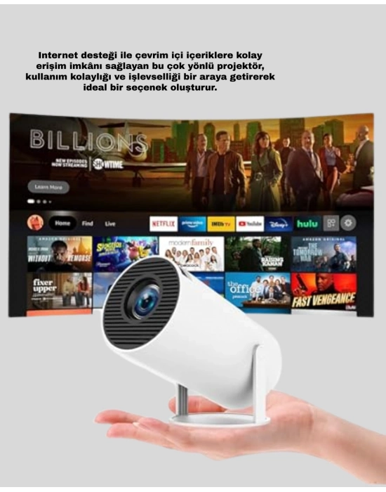 ® Film Dizi ve Oyun İçin Taşınabilir Kablosuz Mini Projeksiyon