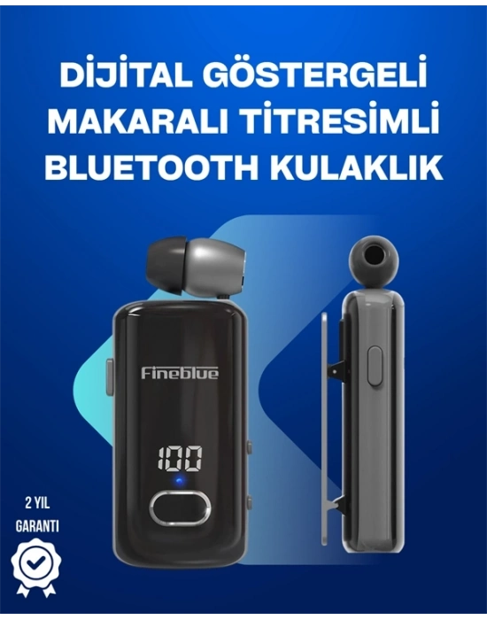 ® Fineblue F580 – Klipsli Bluetooth Kulaklık, Gürültü Engelleyici, Uzun Pil Ömürlü