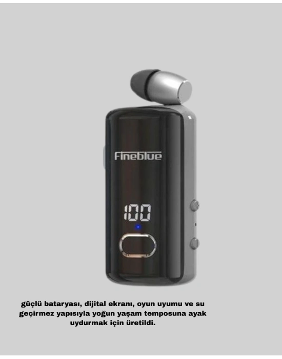 ® Fineblue F580 Suya Dayanıklı Bluetooth 5.3 Kulaklık Dijital Ekranlı