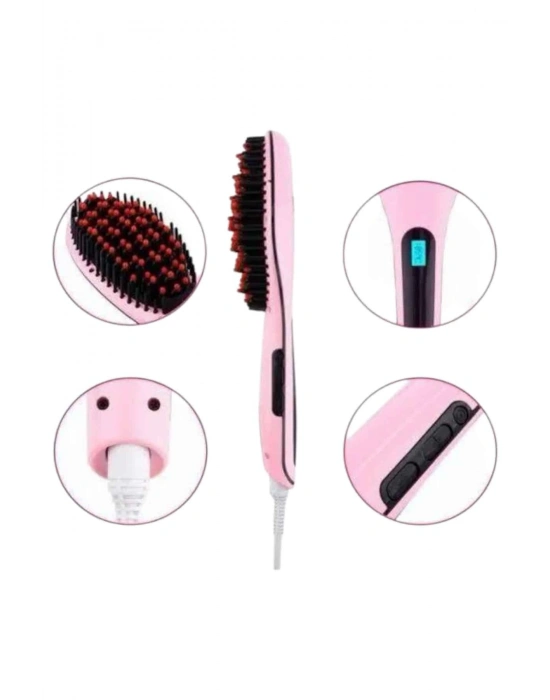 ® Fön Etkili Saç Düzleştirici Tarak Yıpranma Karşıtı Döner Kablo Isı Ayarlı