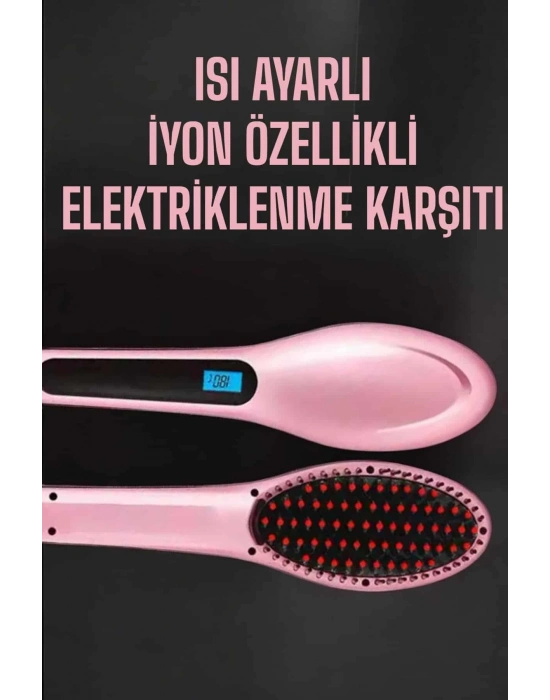 ® Fön Tarağı Saç Düzleştirici Sıkı Dişli Isı Ayarlı Elektriklenme Karşıtı