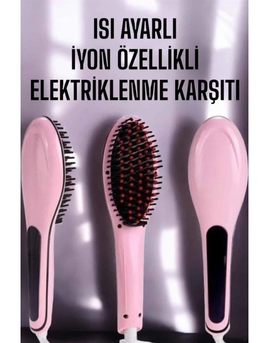 ® Fön Tarağı Saç Düzleştirici Sıkı Dişli Isı Ayarlı Elektriklenme Karşıtı