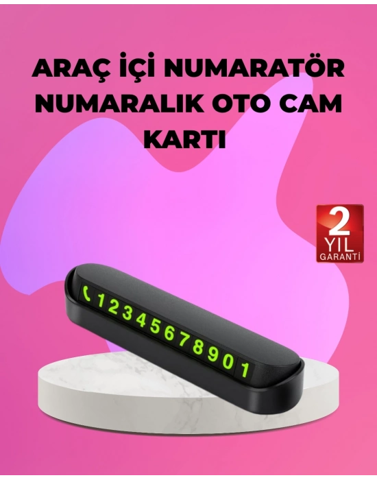 ® Fosforlu Araç İçi Park Kartı Numaratörü